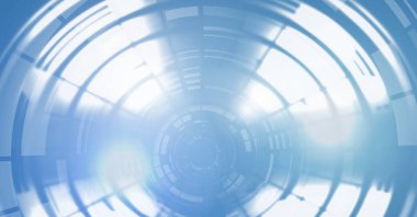 Glowing daire teknoloji arabiriminin dijital bileşik