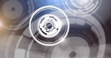 Glowing daire teknoloji arabiriminin dijital bileşik