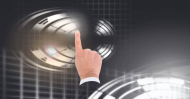 Daire arabirimi dokunmadan el dijital bileşik