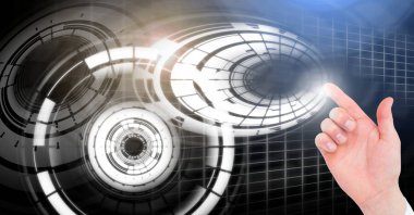 Daire arabirimi dokunmadan el dijital bileşik