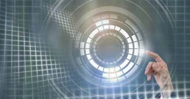 Daire arabirimi dokunmadan el dijital bileşik