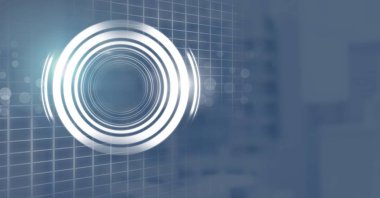 Glowing daire teknoloji arabiriminin dijital bileşik