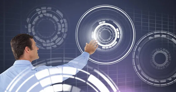 Daire arabirimi dokunmadan adamın dijital bileşik