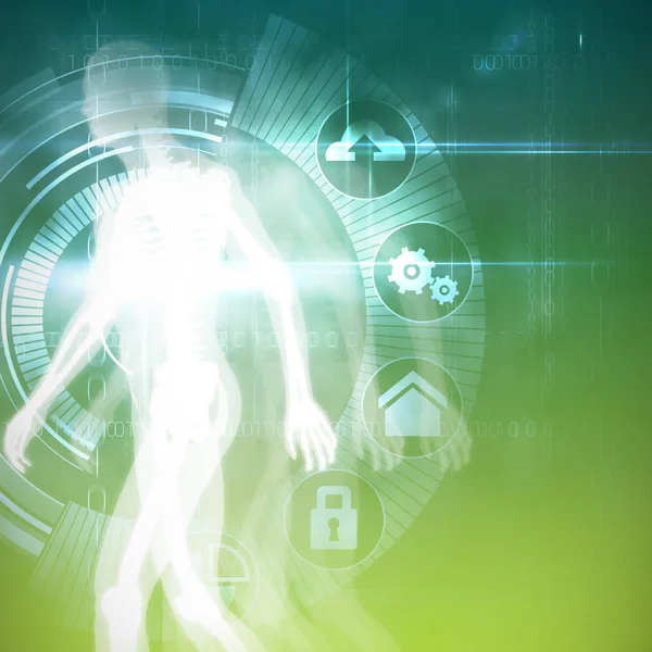 Kızdırma siyah teknoloji arabirimiyle karşı dijital iskelet