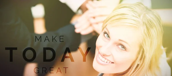 Immagine Generata Digitalmente Make Today Grande Testo Contro Ritratto Donna — Foto Stock