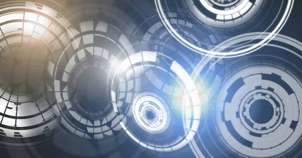 Glowing daire teknoloji arabiriminin dijital bileşik