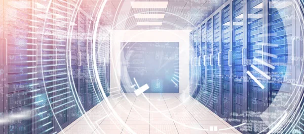 Sunucuların boş koridor karşı objektif arabirimin grafik görüntüsü