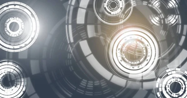 Glowing daire teknoloji arabiriminin dijital bileşik