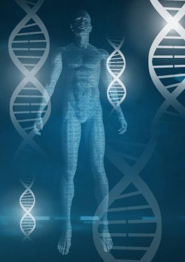 İnsan genetik Dna sağlık ve fitness arabiriminin dijital bileşik