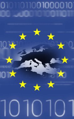 Avrupa Birliği bayrağı ile ikili kodları, yakın çekim