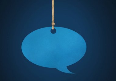 Kağıt konuşma balonu asılı dijital bileşik