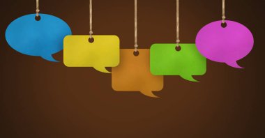 Kağıt konuşma balonları asılı dijital bileşik