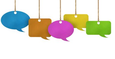 Kağıt konuşma balonları asılı dijital bileşik