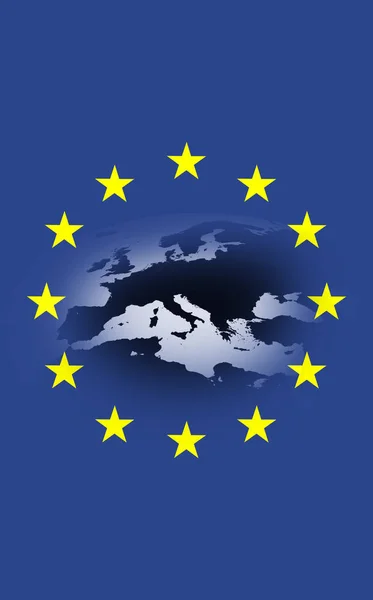 Közelkép Európai Uniós Zászlót — Stock Fotó