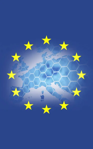 Zbliżenie Flaga Unii Europejskiej — Zdjęcie stockowe