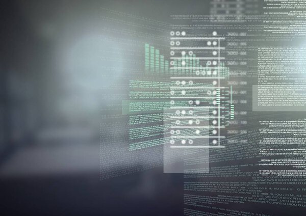 Digital composite of screen text interface