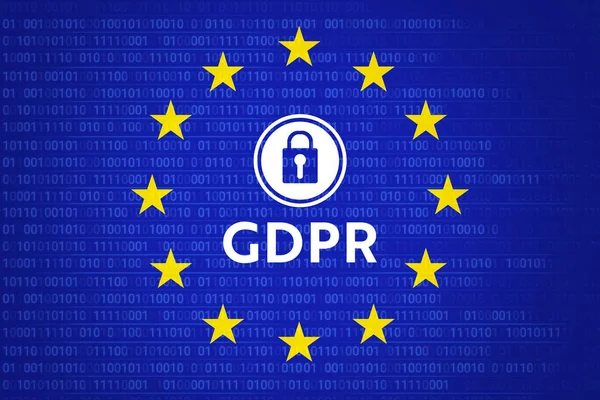 Close-up of European union flag and gdpr sign