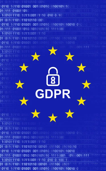 Close-up of European union flag and gdpr sign
