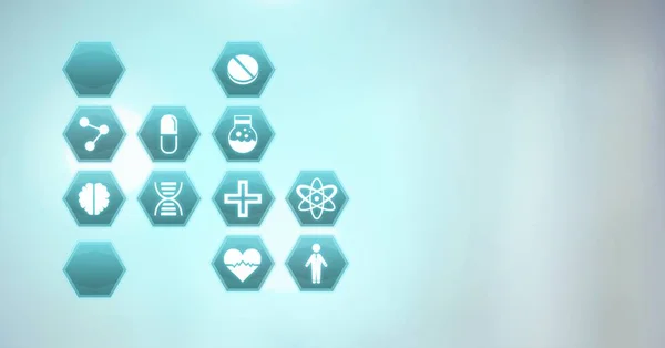 Digital Komposit Medicinska Hexagon Gränssnitt — Stockfoto