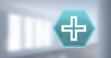 Tıbbi çapraz simgesi altıgen arabiriminin dijital bileşik