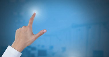 Doktor el hava dokunmatik ile etkileşim dijital bileşik