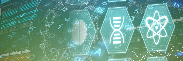 Medecin esymbols against genes diagram on green background