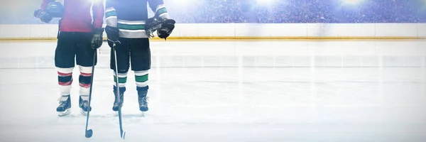 Hockeyspelare Som Spelar Hockey Ice Arena — Stockfoto