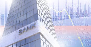 Yüksek binaların ekonomik Finans arka plan ile dijital bileşik