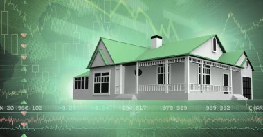 Ev dijital bileşik finansal ekonomik arayüzü ile