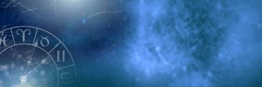 Astroloji burç mavi bağlantıları arka plan ile dijital bileşik