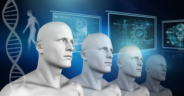 Digital Composite Clone Men Genetic Dna — Stock Photo, Image