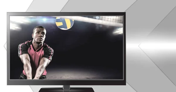Digitale Composiet Van Volleyballer Televisie — Stockfoto