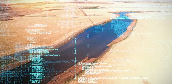 Image Data River Passing Wheat Field — Stock Photo, Image