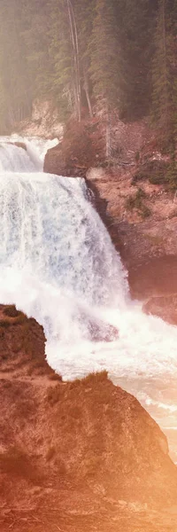 Beautiful Waterfall Sunny Day — Stock Photo, Image