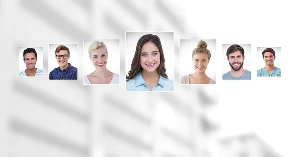 Digitale Composiet Van Portret Profielen Voor Verschillende Mensen — Stockfoto