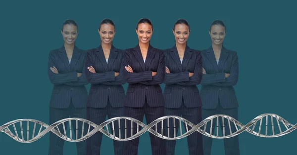 Composto Digital Mulheres Clones Com Dna Genético — Fotografia de Stock