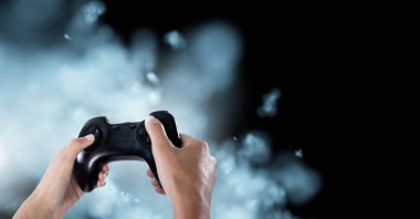 Oyun denetleyicisi holding eller dijital bileşik