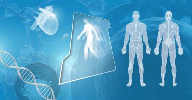 Genetik Dna ile klon insan arayüzlerin dijital bileşik