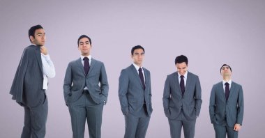 Klon erkeklerin satırda dijital bileşik