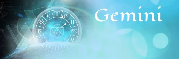 Composito Digitale Astrologia Zodiacale Mistica Gemelli — Foto Stock