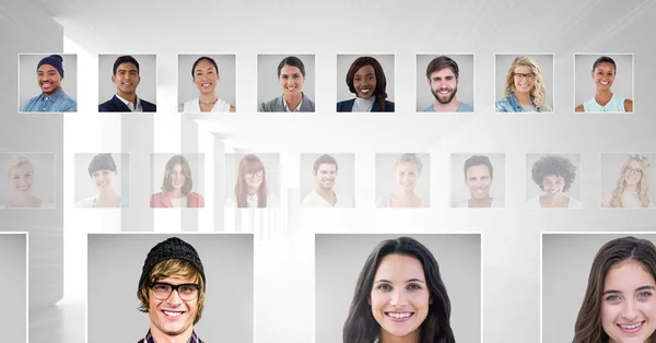 Digital Composite Portrait Profiles Different Business People — Stock Photo, Image