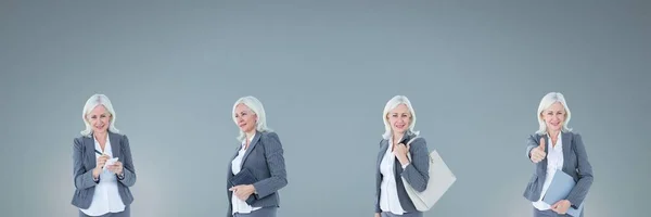 Digital composite of Old businesswoman in sequence