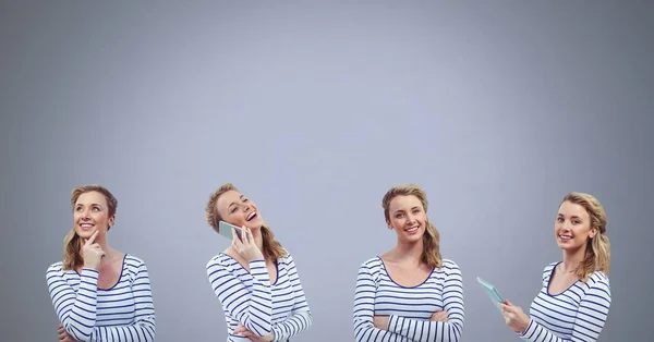 Digitale Samengesteld Van Vrouw Volgorde — Stockfoto