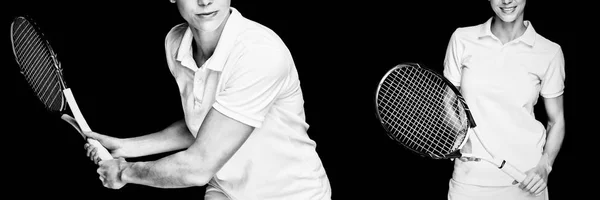 Imagen Compuesta Una Atleta Jugando Tenis — Foto de Stock