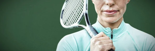 Tennisman Zielonym Tle — Zdjęcie stockowe