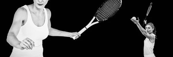 テニスの女性選手の合成画像 — ストック写真
