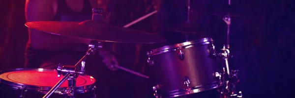 Baterista Tocando Tambor Discoteca — Foto de Stock