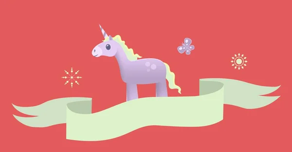 Digital Komposit Unicorn Illustration Banner — Stockfoto