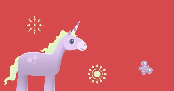 Digital Komposit Unicorn Illustration Med Tomt Utrymme — Stockfoto