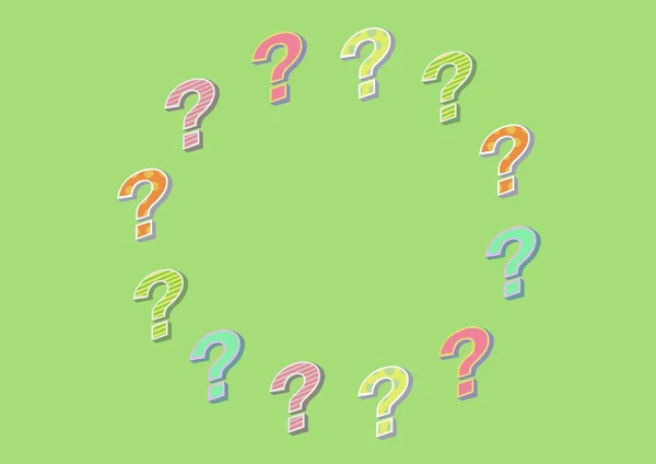 Digital Composite Colorful Funky Question Marks — Stock Photo, Image